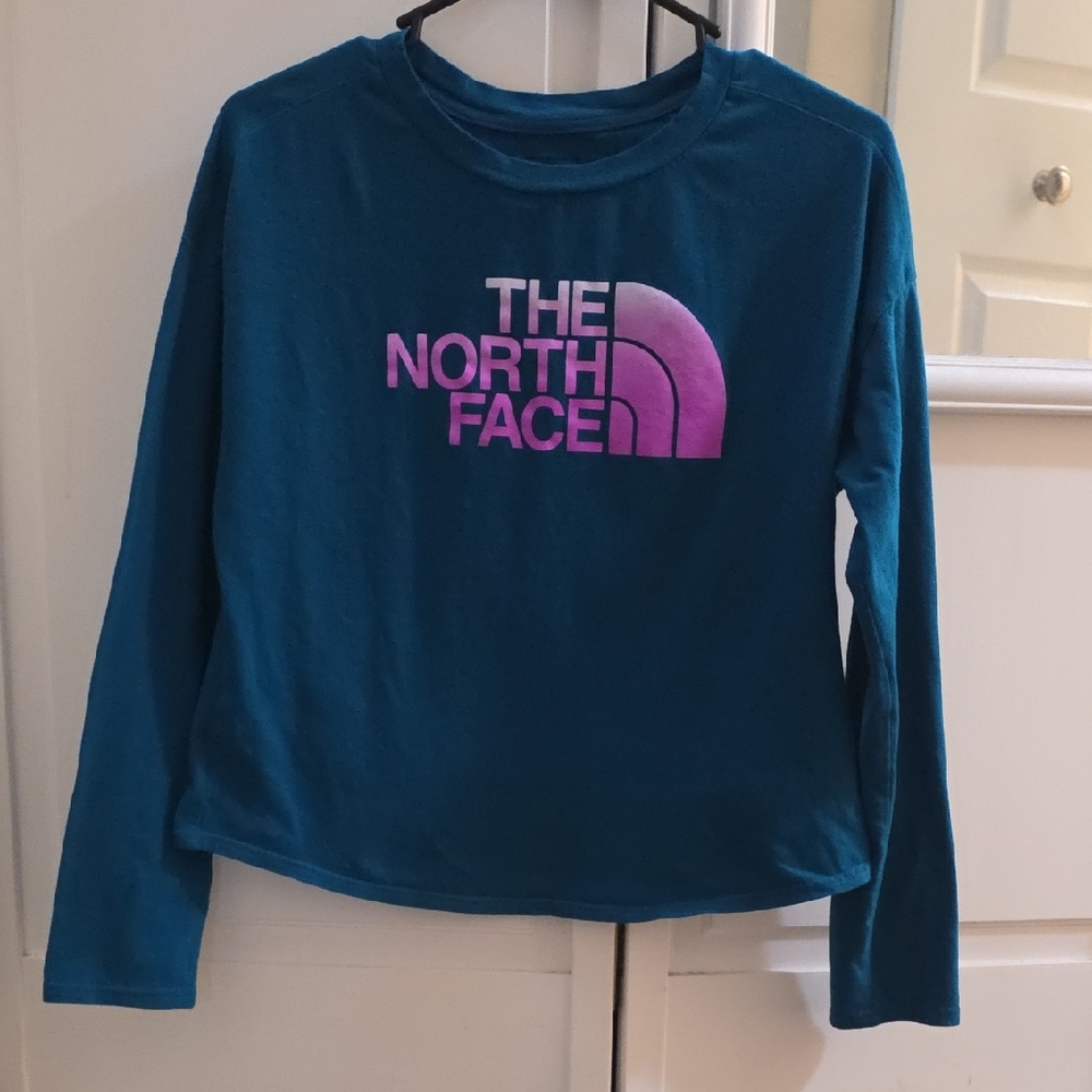 The North Face Teal Long-Sleeve Tee Girls Size M